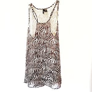 Kylie Sheer Animal Print Tank Top Cover Up Beach